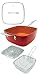 Produktbild Red Copper Square Pan, Allzweckpfanne antihaftbeschichtet und kratzfest, aus Kupfer und Keramik, geeignet für alle Arten des Kochens, geeignet für Backofen, 24 cm breit, 9 cm hoch