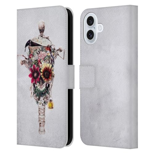 Étui Portefeuille Cuir Head Case Designs Apple iPhone 16 Plus Riza Peker Épouvantail Crânes