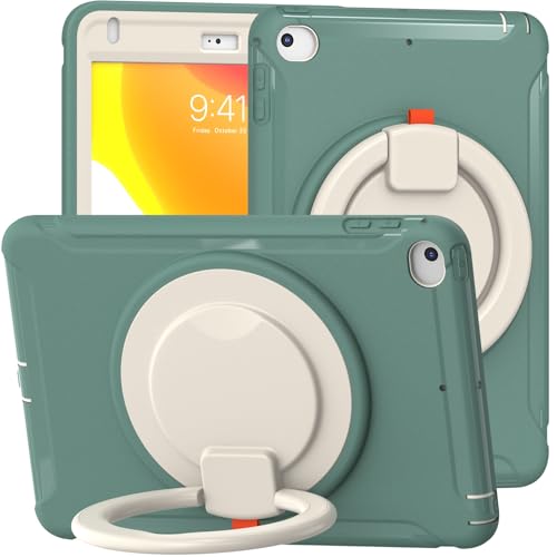 Coque iPad mini 5/4 antichoc et intégrale avec support rotatif vert émeraude