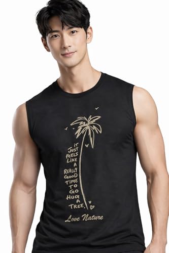 Image of JUGULAR Tank Tops Sleeveless T-Shirt for Men Gym Wear Vest Printed Stylish Round Neck Running for Sports Workout Fitness & Casual or Beach Wear