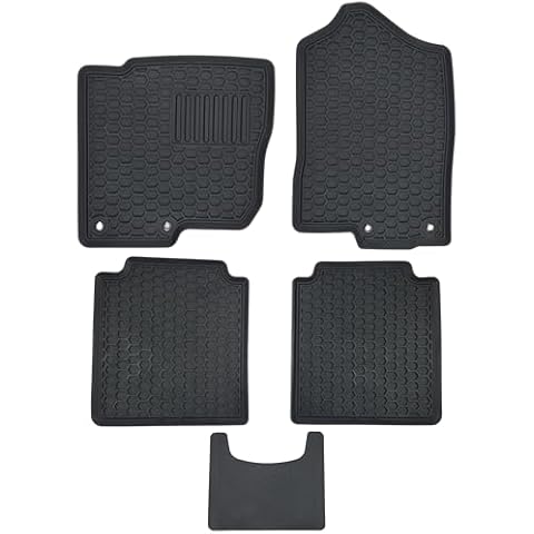 Custom-Made for 2016-2025 Nissan Titan/Titan XD Crew Cab Premium All-Weather Rubber Floor Mats and Liners Front and 2nd Row Heavy Duty Set (Black) Cover