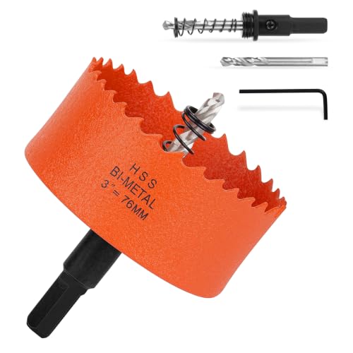 Image of 3 Inch Hole Saw Circle Drill Bit Wood Metal Drywall Plastic Pipe