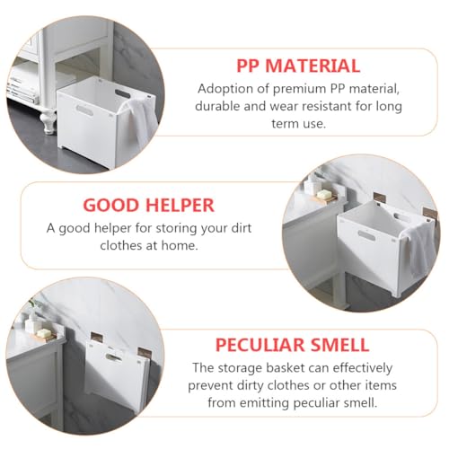 Panier à linge mural blanc rangement suspendu salle de bain bac à linge PP résistant - 8