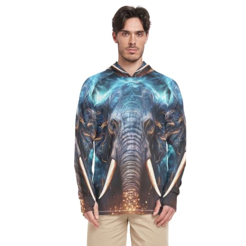 Rash guard homme éléphant bleu t-shirt de sport UPF 50+