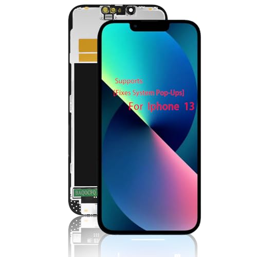 【Fixes System Pop-Ups】 for iPhone 13 Screen Replacement, 6.1 inch 3D Touch FHD Display LCD Full Repair Kit with Digitizer Assembly, Tool Set, Tempered Glass & Waterproof Adhesive