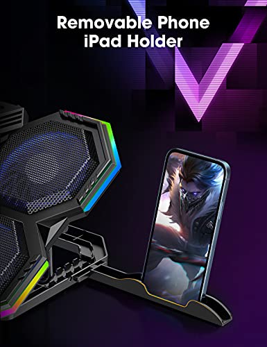 RGB-Laptop-Cooling-Pad-Gaming-Laptop-Cooling-Stand-with-6-Quiet-Cooling-Fans-6-Height-Adjustable-and-Dual-USB-Ports-for-11-16Inch-Laptops-Extra-iPadPhone-Stand