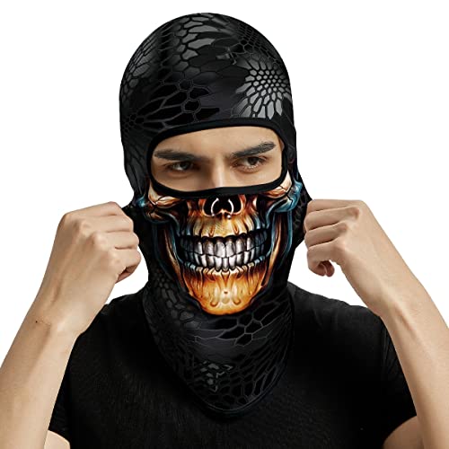 Image of Skull Full ski Mask, 3D Balaclava, UV Sun Protection,Motorcycle /Ski /Scarf /Cycling /Fishing for Men