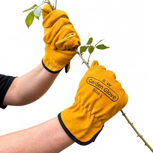 Guantes de cuero para jardinería transpirables y resistentes a espinas 2