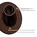 EOGIMI Fashion Women Wide Brim Fedora Floppy Panama Hat with Belt Buckle Coffee