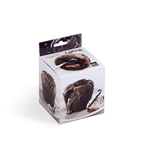 Miniatura 6 de Lékué Set 6 Moldes repostería Coulant Chocolate, silicona Negro Translúcido