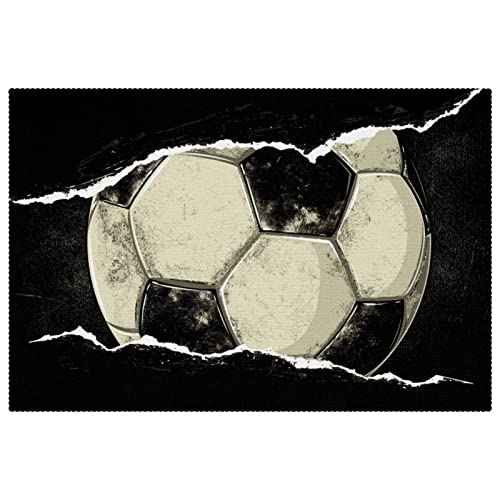Set de table football protège table rectangulaire lavable lot de 6 - 2