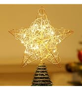Amazon | Lewondr クリスマス ツリートップスター 星 LED 飾り 電池式