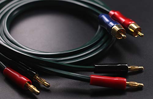Cable de altavoz para conectar tocadiscos a bafles con terminales banana 3