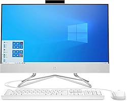 HP All-in-One PC 23,8 Zoll Full HD Display, Intel Core i3-1125G4, 8GB DDR4 RAM, 256GB SSD, Intel Grafik, Windows 10, DVD Laufwerk, QWERTZ Tastatur, Weiß
