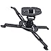 DYNAVISTA Full Motion Universal Projector Ceiling Mount Bracket with Adjustable Extendable Arms Rotating Swivel Tilt and Low Profile Mount for Home and Office Projector (Black)