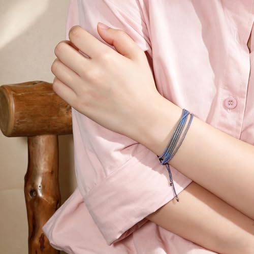 Image of KELITCH Bohemian Seed Beads Adjustable Bracelets Multiple Layers Strand Bracelets Bangles