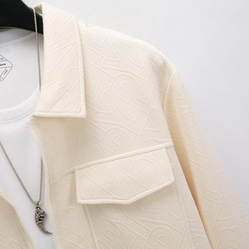 Mens Jacket Fall Winter Lapel Warm Retro Zip Up Long Sleeve Coat - image 5