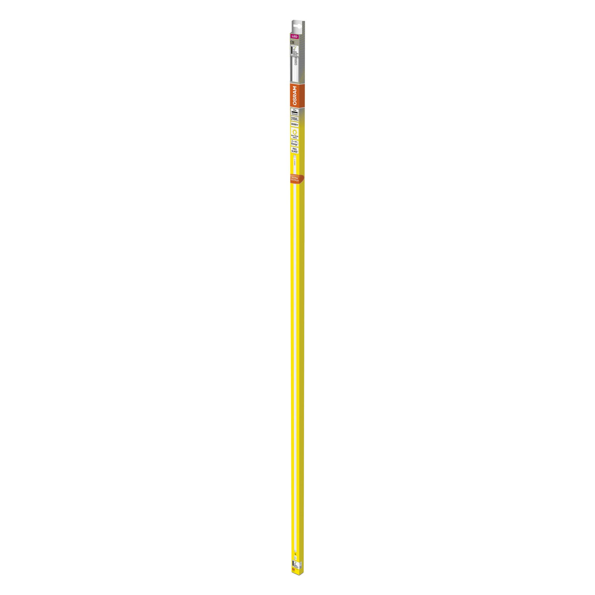 OSRAM LED TUBE T8 36 EM UO 1500 mm, tubo LED lineal, 29W, 3150lm, 3000K, luz blanca cálida, reemplazo LED para tubos fluorescentes T8 con casquillo G13, larga vida, optimo consumo de energía
