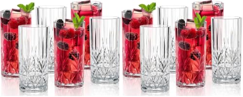 Bravario Unbreakable Plastic Drinking Water Tumblers, Dishwasher Safe 100% Tritan Glasses, BPA-Free Shatterproof Outdoor Highball Drinkware, 18 oz, Set of 6 (Pack of 2)