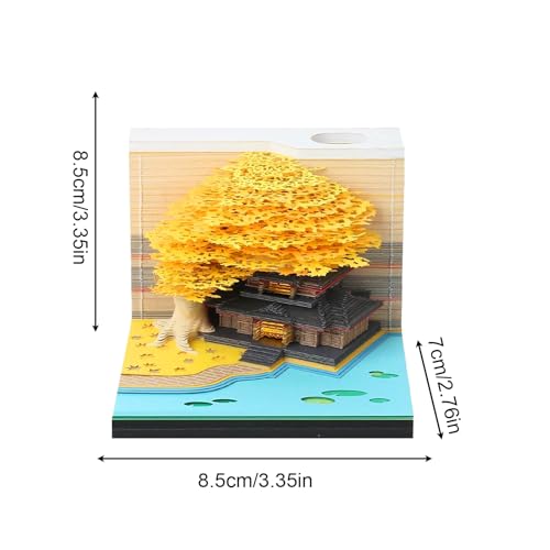 Calendrier 3D bloc-notes artistique papier maison arbre avec lumières
