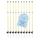 Herkules Fiberglaspfahl oval 110cm mit Metallspitze - 10er Set Premium...