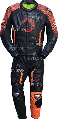 Combinaison moto cuir noir Eviorn vêtement motard route deux pièces