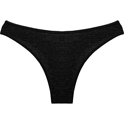 Kit com 15 Calcinhas Conforto de Algodão Modelo Tanga (Preta, P)