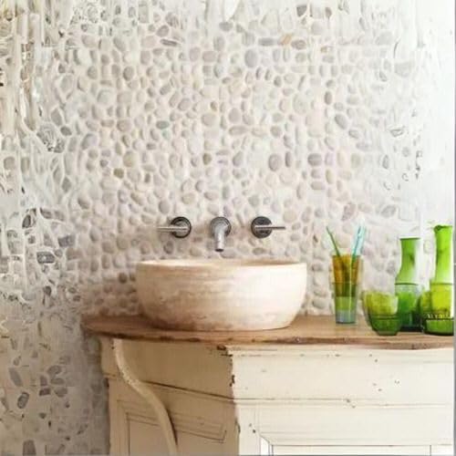 Seixo Telado Areia 30x30cm – Revestimento Premium em Pedra Natural para Decoração e Construção | Lem
