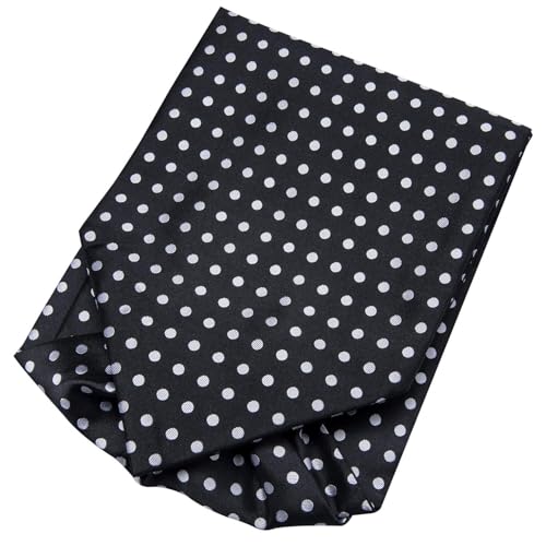 Image of Hi-Tie Silk Ascot for Men Self Tie Men's Cravat and Flower Lapel Pin Handkerchief Cufflinks Set for Wedding Party