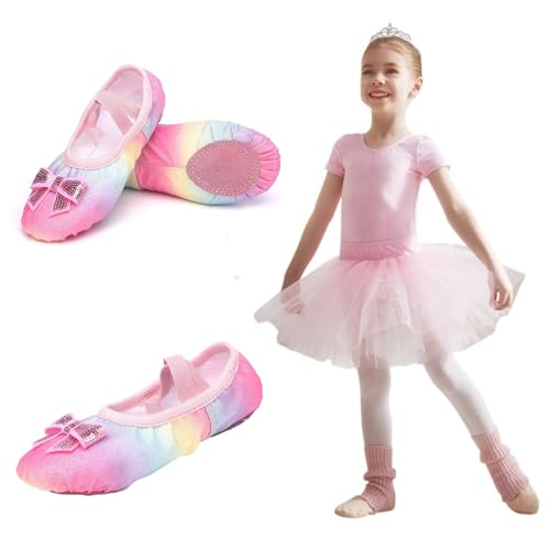 Ballet Shoes for Girls Pinšø Ballet Slippers Canvas Girl Ballet Flat for Toddler/Little Kid/Big Kid,Kids Dance2
