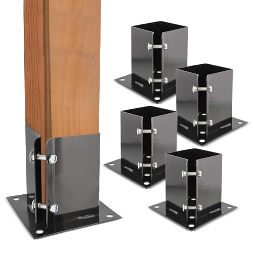 BISupply No Dig 4x4 Post Anchor 4pk for Fence, Mailbox, Deck