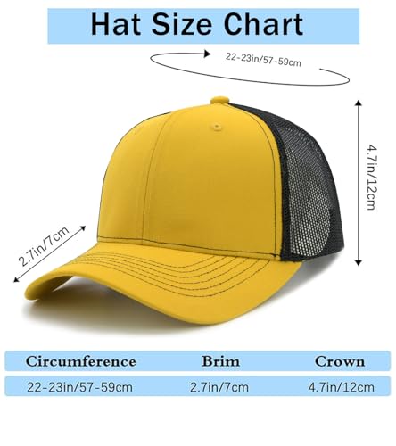 Image of 2-Pack Breathable Mesh Snapback Trucker Hats, Adjustable Baseball Caps for Men Women, Cotton-Poly Twill Outdoor