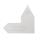 Starrett Individual Radius Gage for Both Convex and Concave Radii - Ideal for Carpenters and Constructions - Stainless Steel, 1/64
