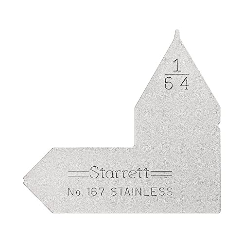 Starrett Individual Radius Gage for Both Convex and Concave Radii - Ideal for Carpenters and Constructions - Stainless Steel, 1/64