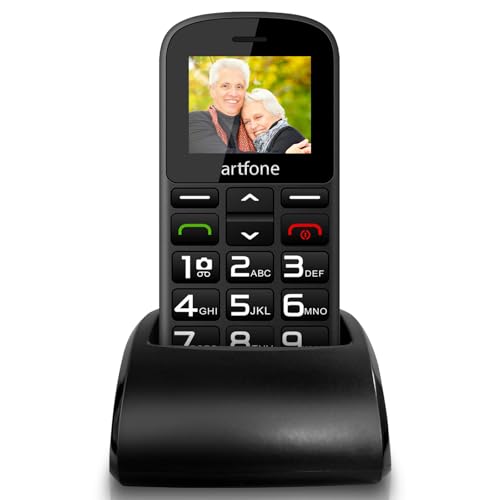 artfone CS182 Black 2G Senior Mobile Phones 2.4" Color Display | SOS Button| FM Radio| 1400mAh| Torch|