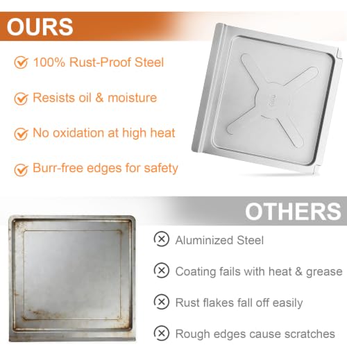 Image of Air Fryer Accessories for Emeril Lagasse 26 QT Extra Large air Fryer, 13''x12.5'' Stainless Steel AirFryer Accessories Crumb Tray Replacement Parts Rack,Dishwasher Safe