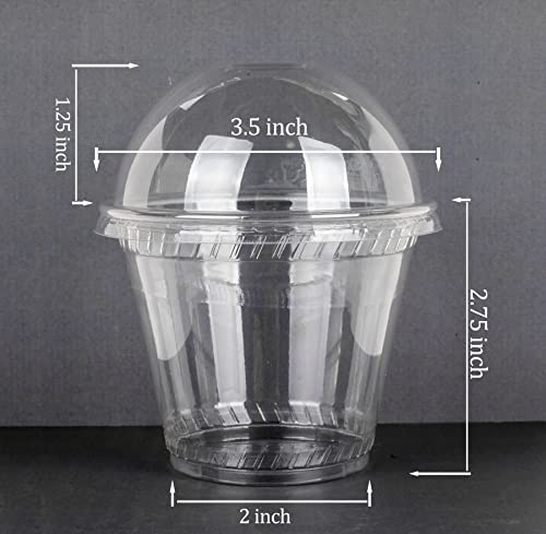 Image of Golden Apple Cup series, 9oz Clear Plastic cups with Dome lids with hole 50sets, BPA Free