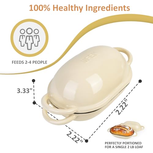 UFEH Dutch Oven for Bread Baking – Premium Cast Iron Pot with Lid – Perfect for Sourdough, Artisan Loaves & No-Knead Bread – 2 QT / 1.9L (Enameled, Round, Oven & Stovetop Safe), White — view 5