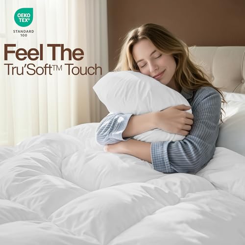Image of Utopia Bedding Comforter Duvet Insert, Quilted Comforter with Corner Tabs, Box Stitched Down Alternative Comforters Queen Size (White, Pack of 2)