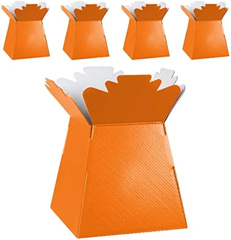 Flower Bouquet Boxes Florist Packaging Gift Craft Box Vase  Holder for Flowers, Bouquets, Plants, Sweets  Decoration for Wedding, Birthday, Anniversary, Floral Arrangement  Pack of 5  Red