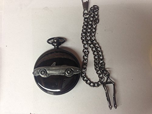 Preisvergleich Produktbild Alfa Romeo Spider "Round Tail" ref1 Autoemblem, poliertes schwarzes Gehäuse, Quarzuhrwerk, hergestellt in Sheffield