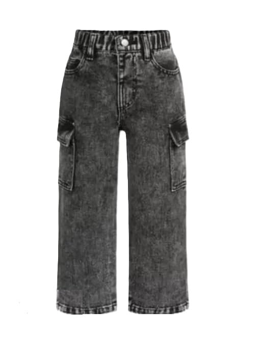 Boys Regular Fit Washed Denim Cargo Jeans | Multi Pocket Casual Cotton Denim Pants for Everyday-image-21