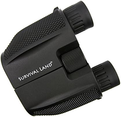 Survival Land 10x25 Binoculars with Low-Light Night Vision: 65 ° Wide Angle Field of View, 10x Zoom & 25mm Objective Lens - Exceptional for Hunting, Birdwatching, Sports, Hiking, Camping or Concerts
