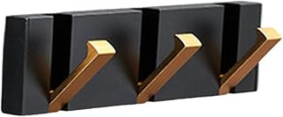 Gancho for abrigos montado en la pared, resistente, prevención de óxido, ganchos retráctiles, baño, cocina, pasillo, armario, for colgar varios artículos (tres ganchos negros)/2263 ( Color : Black Thr