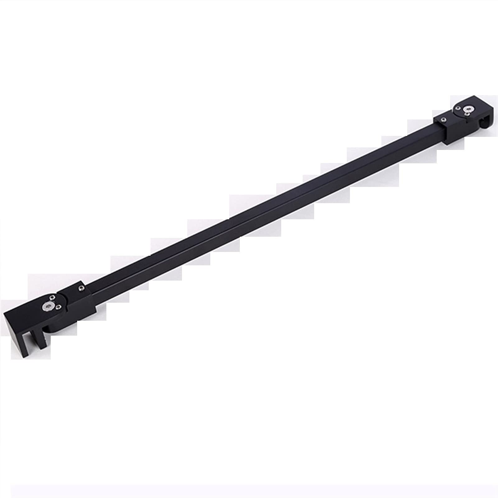 Barre de douche en acier inoxydable fixe la paroi sans cadre de 900 mm en finition noir mat