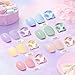 AZUREBEAUTY 6 Colors Pastel Macaron Dip Powder Nail Kit, Cream Yellow Blue Mint Green, French Nail Art Manicure DIY, No UV Lamp Required