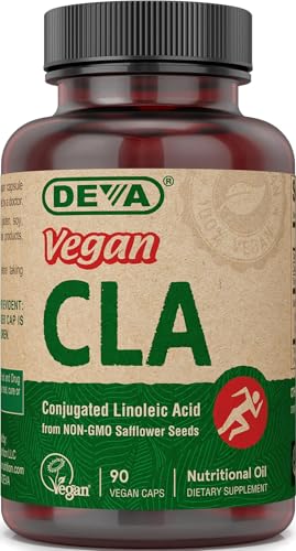 DEVA Vegan Vitamins Conjugated Linoleic Acid (CLA), from Non-GMO Safflower Oil, 90 Capsules, 1-Pack DEVA Vegan Vitamins Conjugated Linoleic Acid (CLA), from Non-GMO Safflower Oil, 90 Capsules, 1-Pack