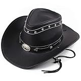 Cowboy Hats for Men and Women,Western Cowboy Sun Hat,Outback Wide Brim Sunscreen Hat for Outdoor Hor