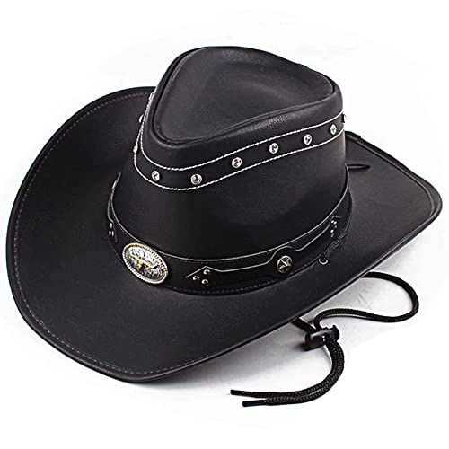 Cowboy Hats For Men And Women,Western Cowboy Sun Hat,Outback Wide Brim Sunscreen Hat For Outdoor Horse Riding,Camping,Hiking (Black) #TOP9