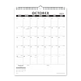Nekmit 2023-2024 Academic Yearly Monthly Wall Calendar, Wirebound Calendar for Home Schooling Plan & Schedule, Ruled Blocks, 15 x 12 Inches, Runs From July 2023 to December 2024, Black